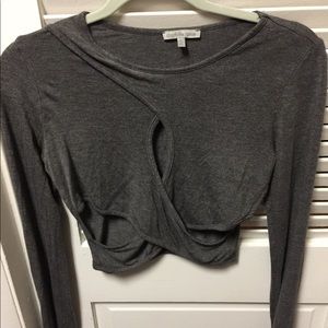 Grey Charlotte Russe crop top